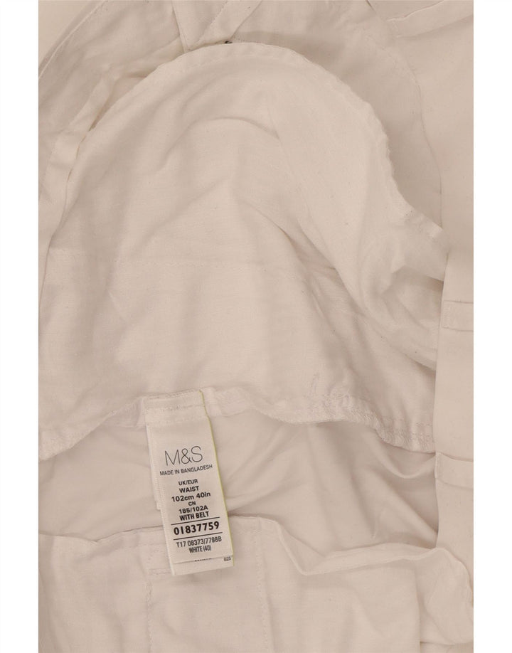 Shorts Chino Masculino Marks & Spencer W40 XL Algodão Branco