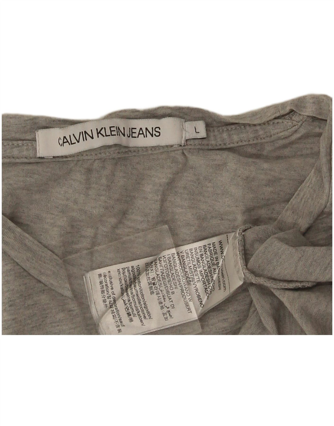 Camiseta masculina Calvin Klein gráfica grande algodão cinza