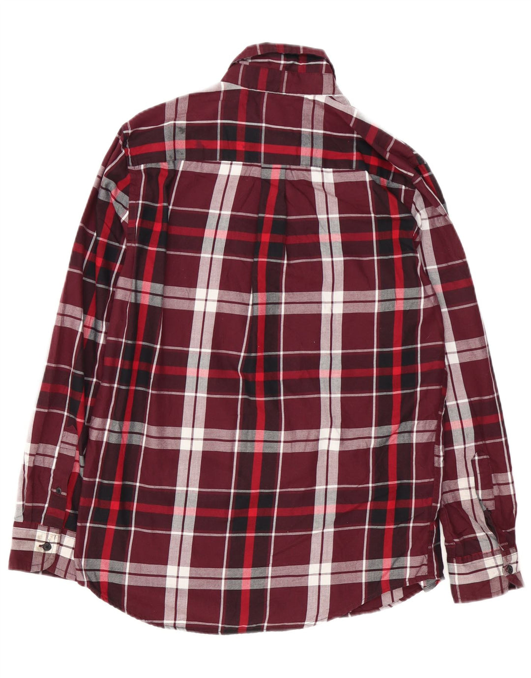 Camisa masculina de flanela Chaps pequena xadrez de algodão cor de vinho