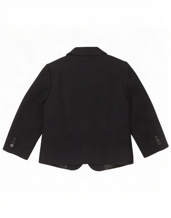 Jaqueta blazer feminina Marks & Spencer manga 3/4 com 5 botões Reino Unido 16 grande preta