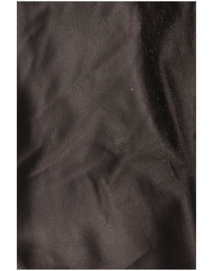 Jaqueta de couro bomber masculina vintage Reino Unido 42 2XL couro preto