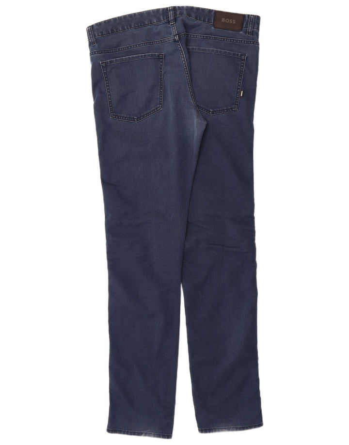 Hugo Boss Mens Slim Jeans W38 L36 Azul Marinho Algodão