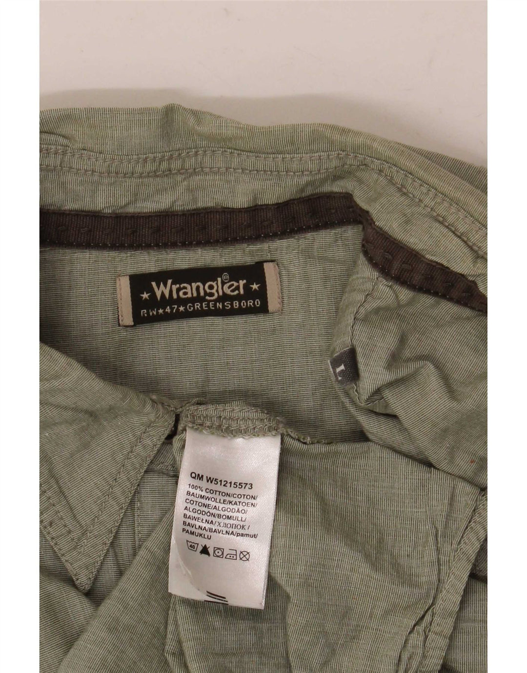 Wrangler Camisa masculina de manga curta grande algodão verde