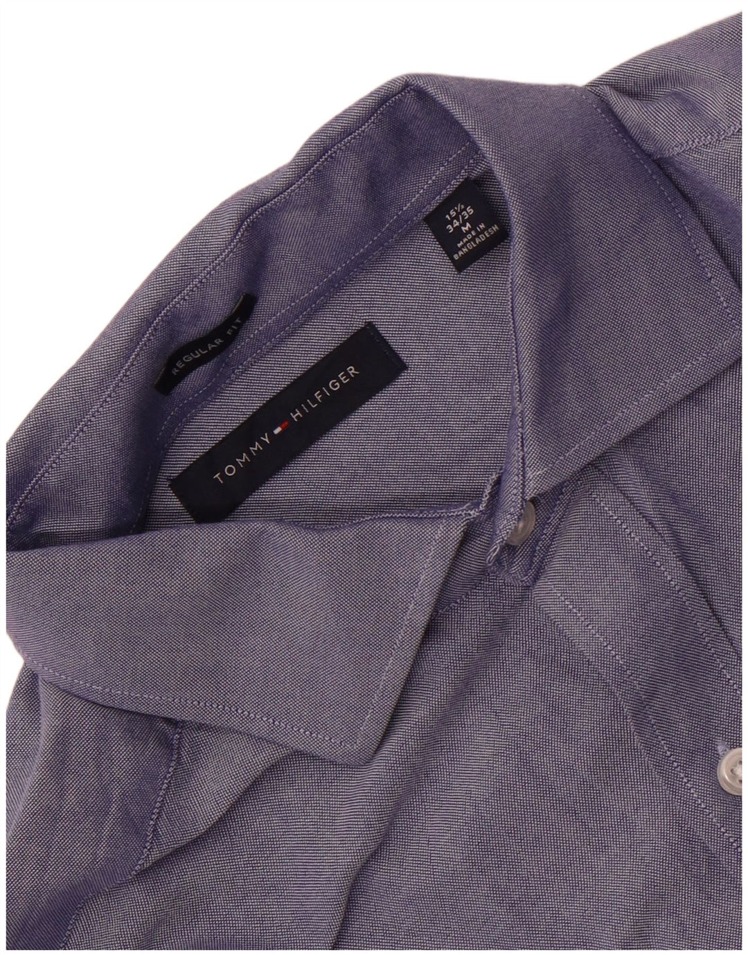 Camisa masculina Tommy Hilfiger Regular Fit tamanho 15 1/2 azul médio