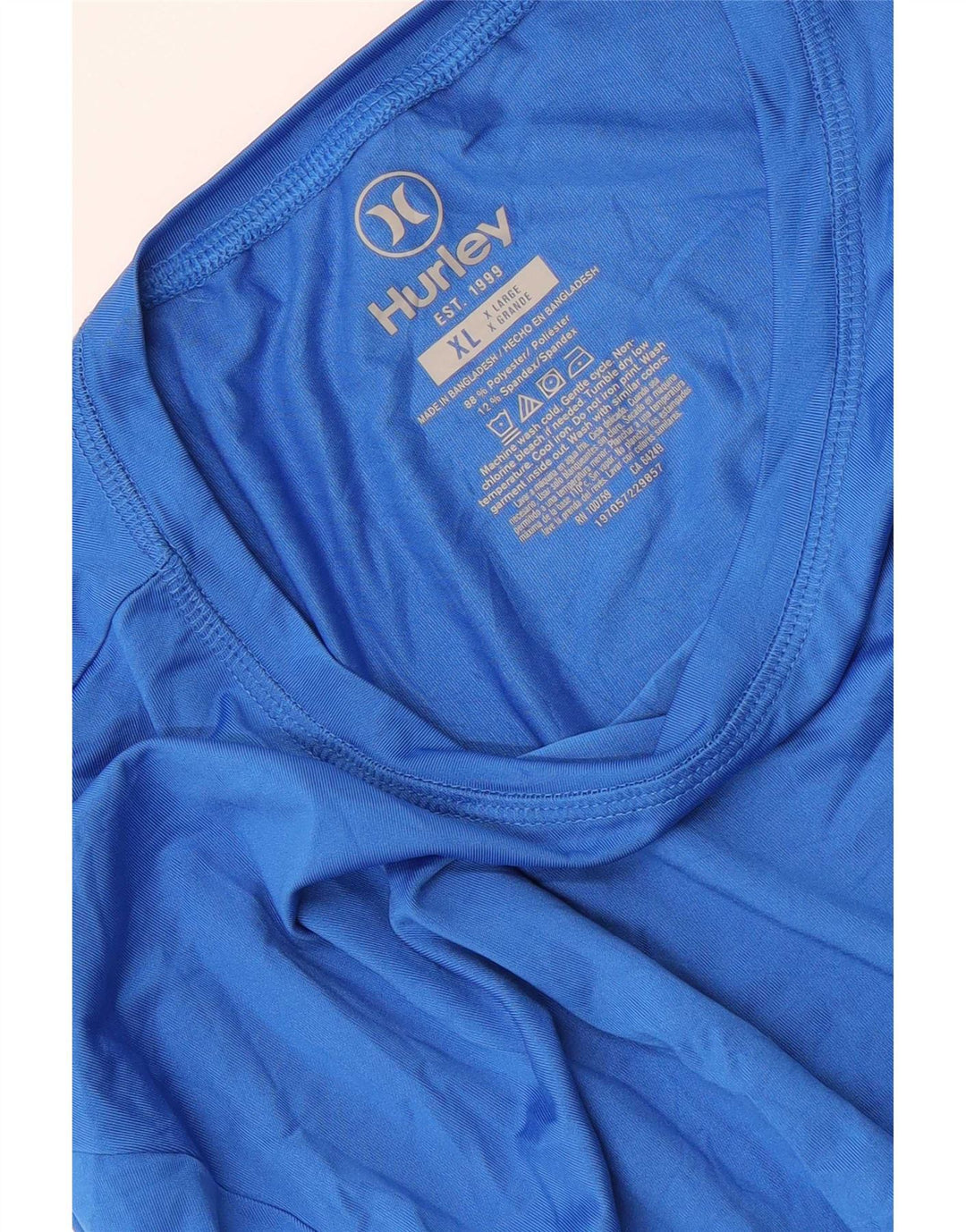Hurley Mens Graphic Top Manga Longa XL Azul Poliéster