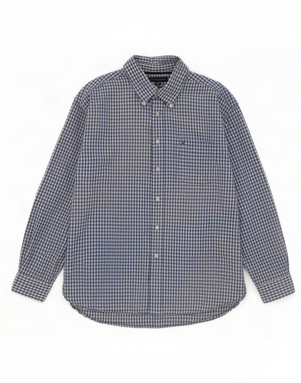 Camisa masculina Tommy Hilfiger XL azul xadrez algodão