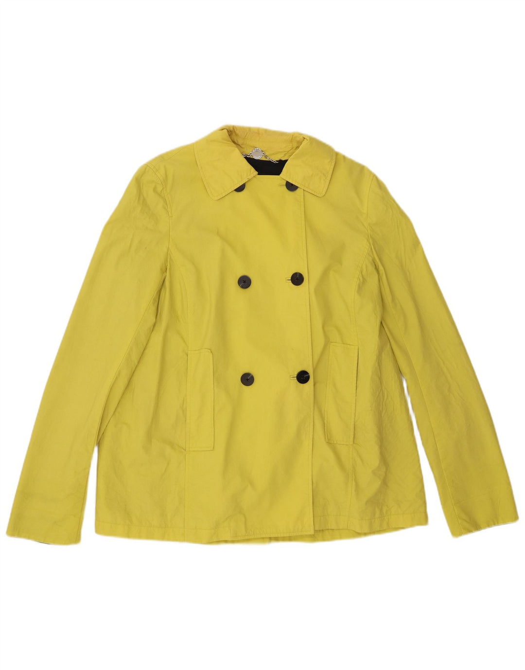 Hobbs Womens Pea Coat UK 12 Médio Algodão Amarelo