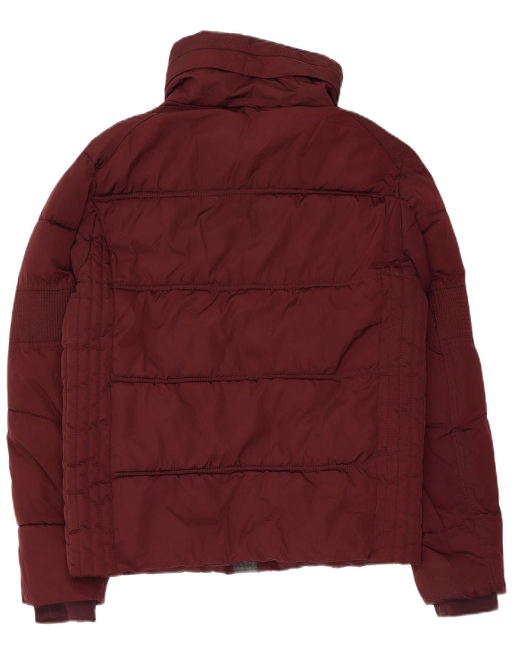Jaqueta acolchoada masculina Zara UK 38 poliéster marrom médio