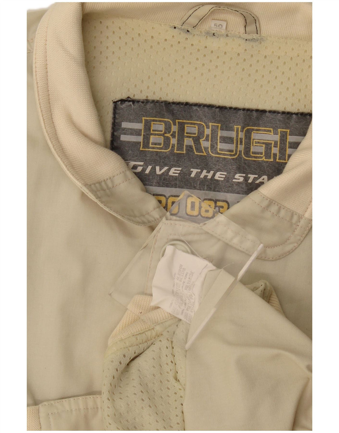 Jaqueta bomber masculina Brugi IT 50 grande algodão branco