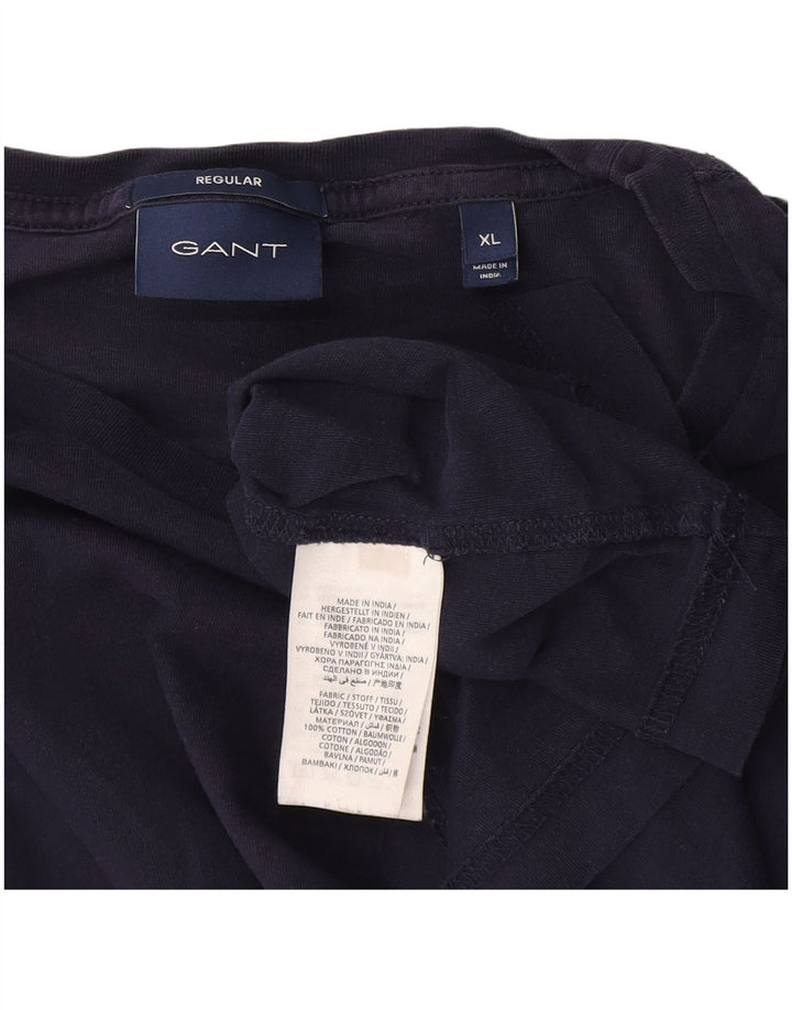 Camiseta masculina regular Gant XL algodão azul marinho