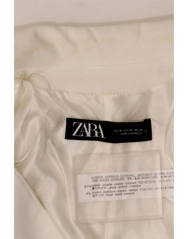 Zara Womens Open Oversized Blazer Jacket UK 6 XS Branco Poliéster