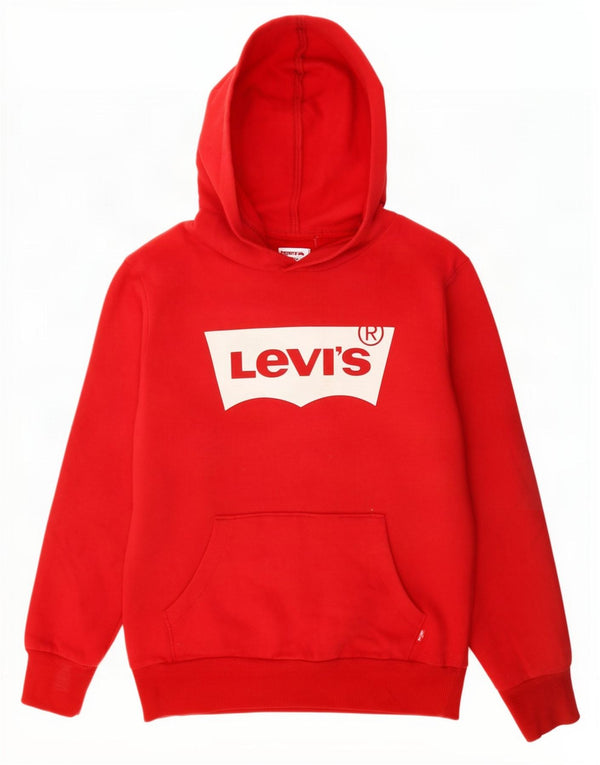 Suéter gráfico com capuz Levi's Boys 11-12 anos algodão vermelho
