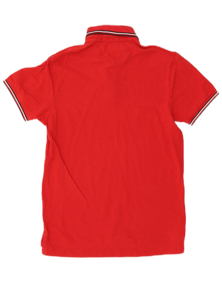 Camisa polo masculina Tommy Hilfiger Slim Fit vermelha média
