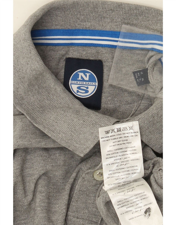 Camisa polo masculina North Sails algodão cinza médio