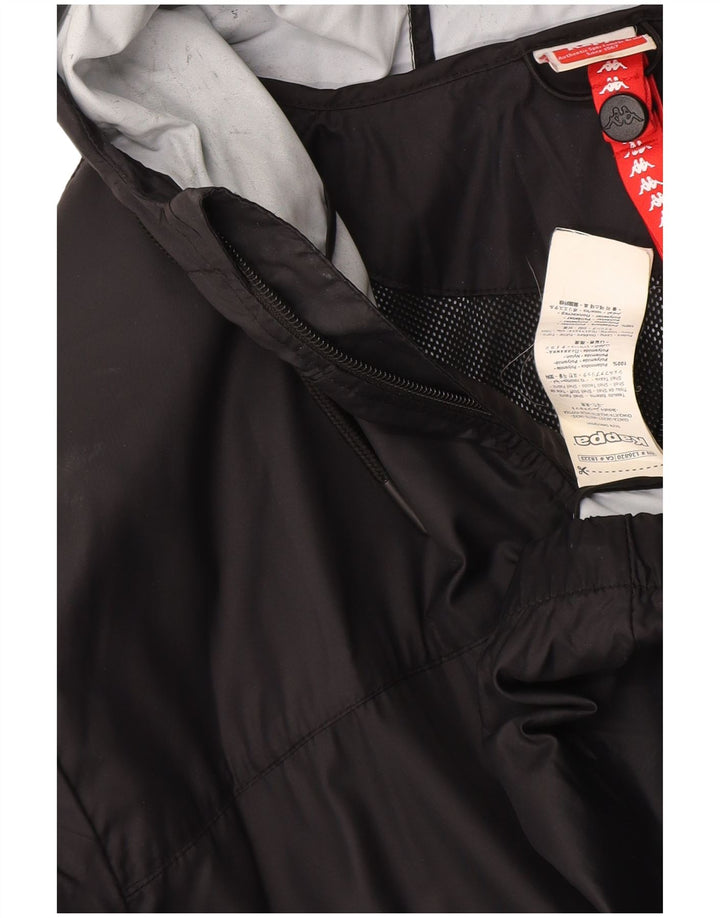 Jaqueta de chuva masculina Kappa com capuz UK 42 XL poliamida preta