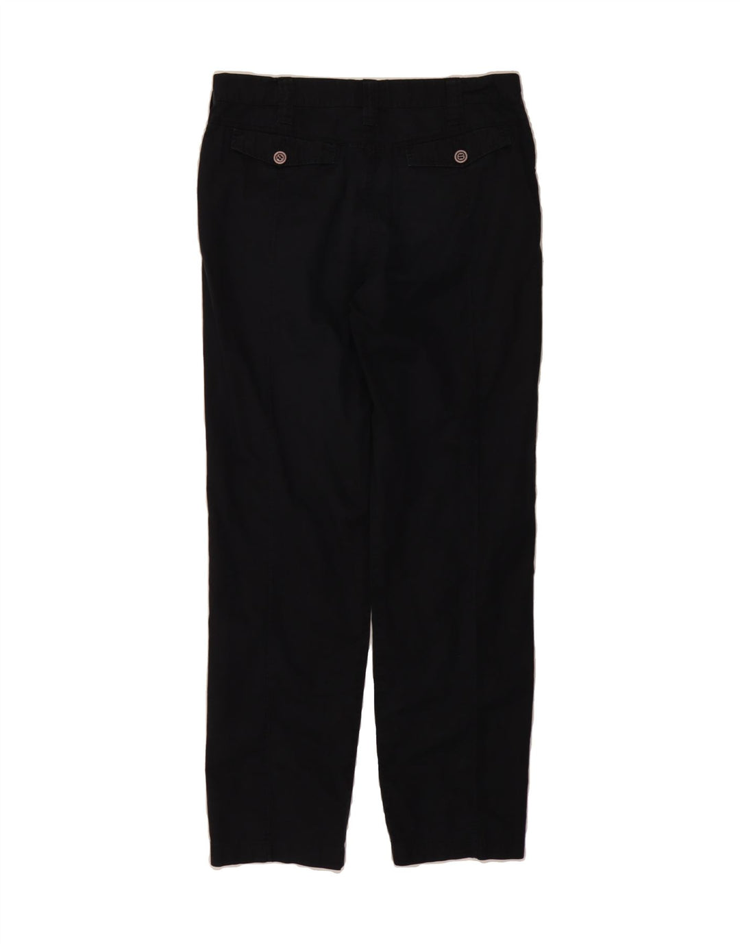 ARMANI Womens Straight Casual Trousers W33 L30 Navy Blue Cotton Vintage Armani and Second-Hand Armani from Messina Hembry 