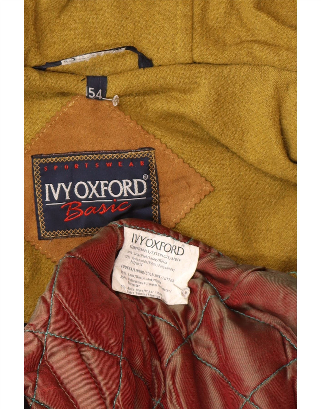 Casaco masculino com capuz Ivy Oxford IT 54 2XL lã azul marinho