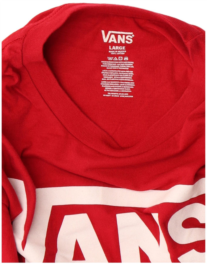 Vans Boys Graphic Top manga comprida 12-13 anos grande algodão vermelho