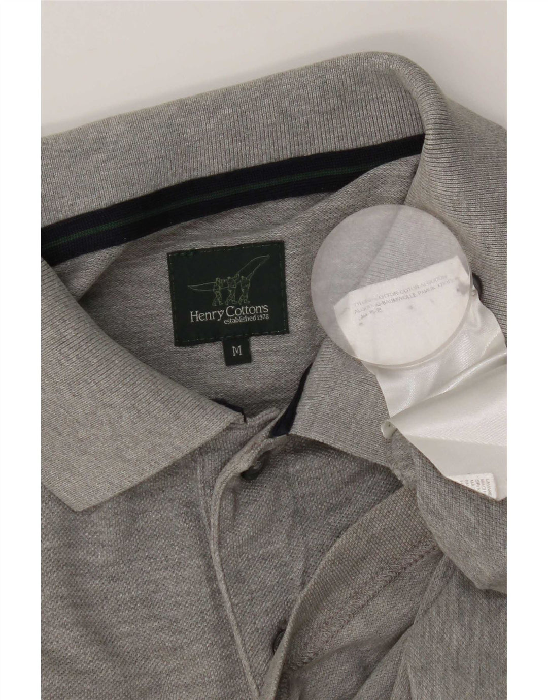 Camisa polo masculina Henry Cottons algodão cinza médio