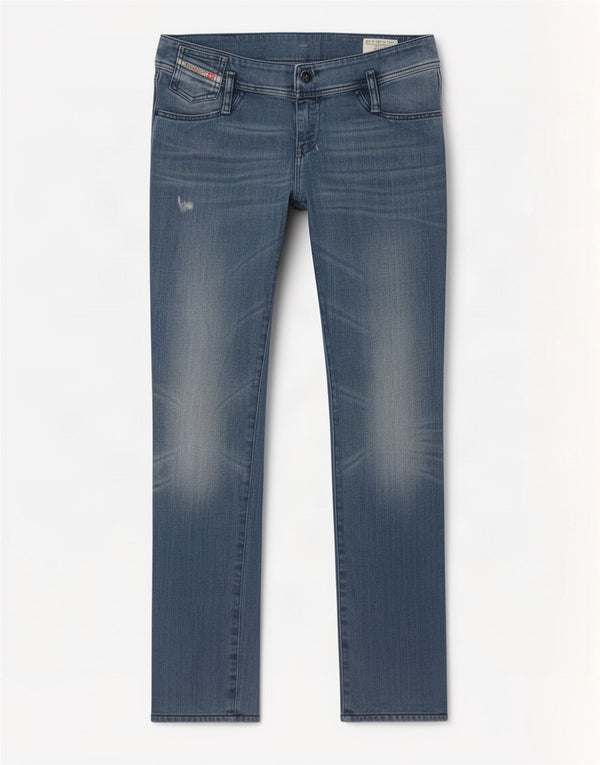 Jeans feminino Diesel Matic Distressed Slim W30 L34 Azul Algodão