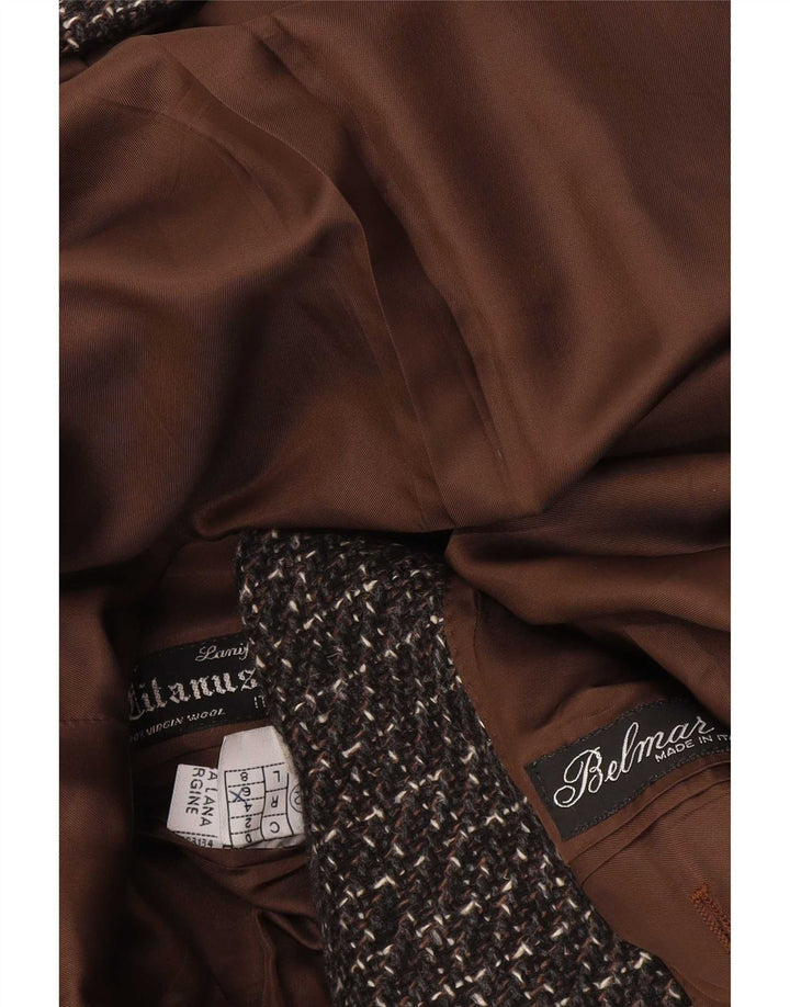 Jaqueta blazer feminina Belmar com 2 botões IT 52 XL marrom manchada de lã virgem