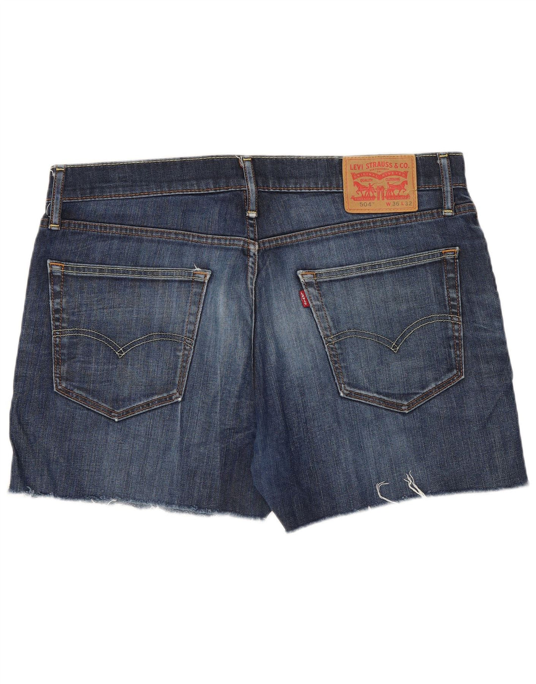 Shorts jeans masculino 504 Levi's W36 grande azul algodão