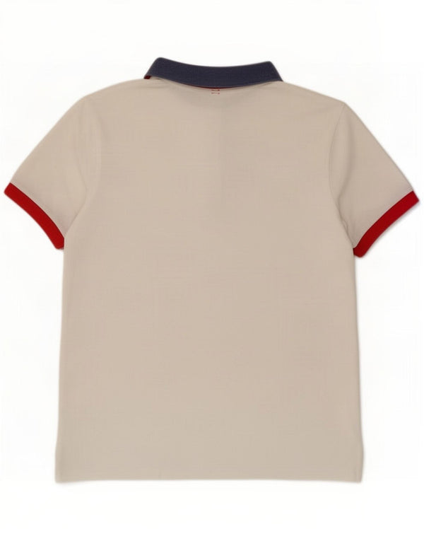 Camisa polo masculina Sun68, algodão colorblock branco médio