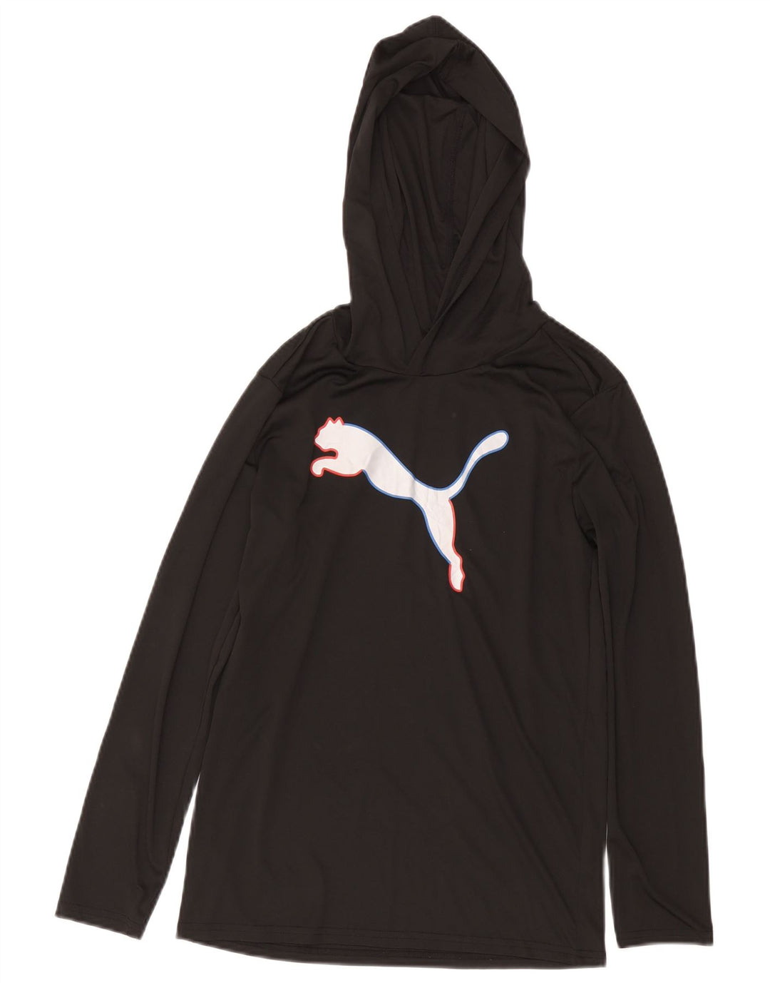 PUMA Boys Hooded Graphic Top Manga Comprida 14-15 Anos Grande Poliéster Preto