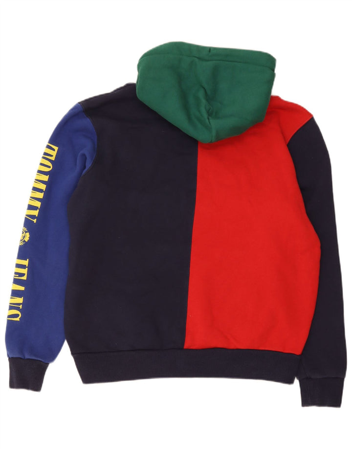 Suéter com capuz gráfico masculino Tommy Hilfiger médio bloco colorido multicolorido