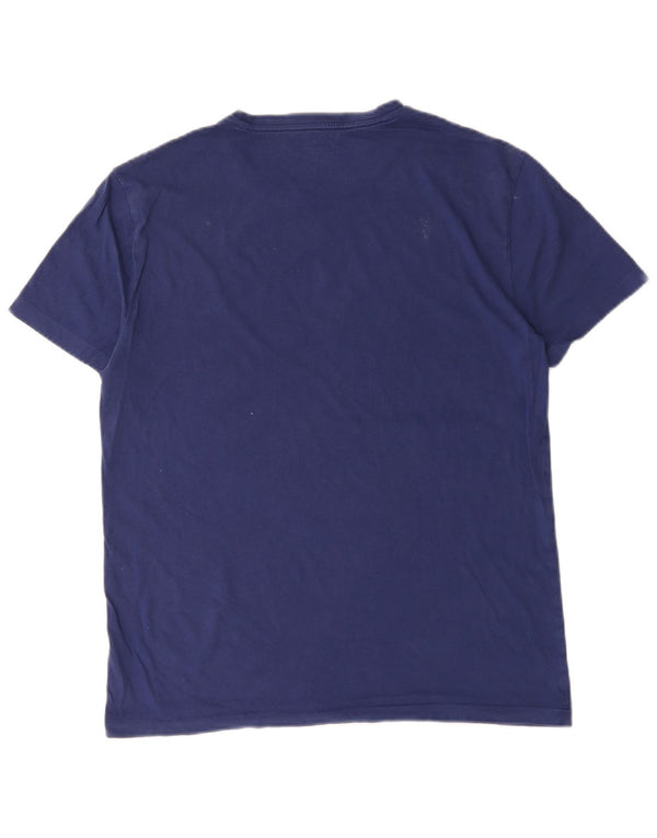 Polo Ralph Lauren Mens Camiseta Slim Fit Personalizada Top Médio Algodão Azul