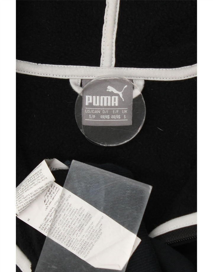 Suéter masculino Puma com capuz e zíper gráfico pequeno algodão preto
