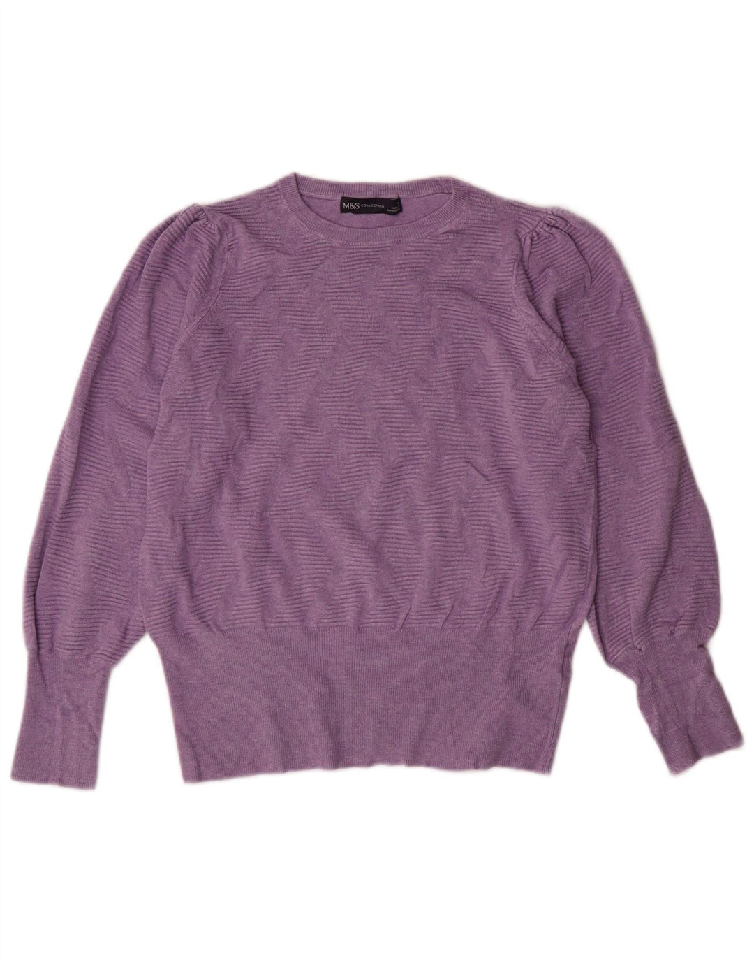 Suéter feminino MARKS & SPENCER com gola canoa Reino Unido 12 médio roxo