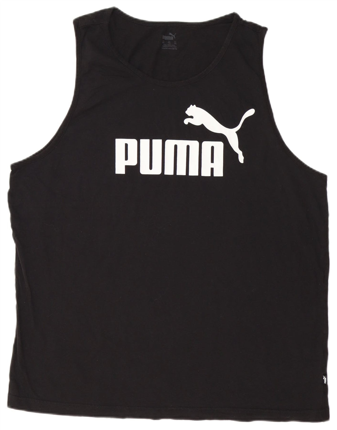 PUMA Mens Graphic Vest Top 2XL Algodão Preto