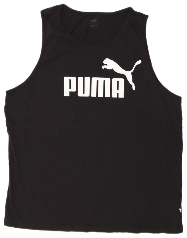 PUMA Mens Graphic Vest Top 2XL Algodão Preto