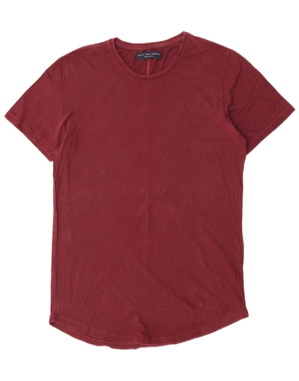 Camiseta masculina Jack & Jones Top médio algodão Borgonha