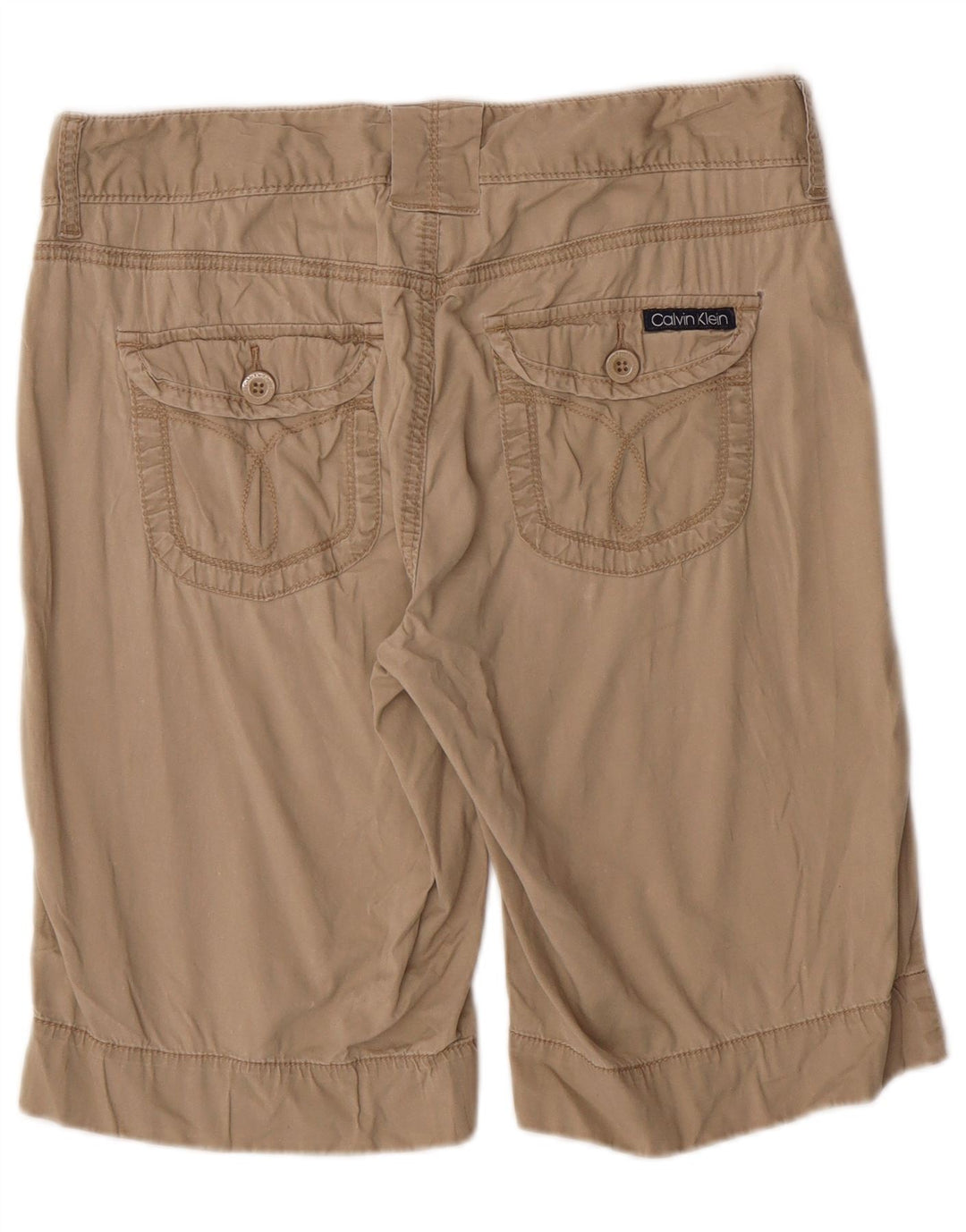 Shorts feminino casual Calvin Klein Jeans US 8 médio W30 bege clássico