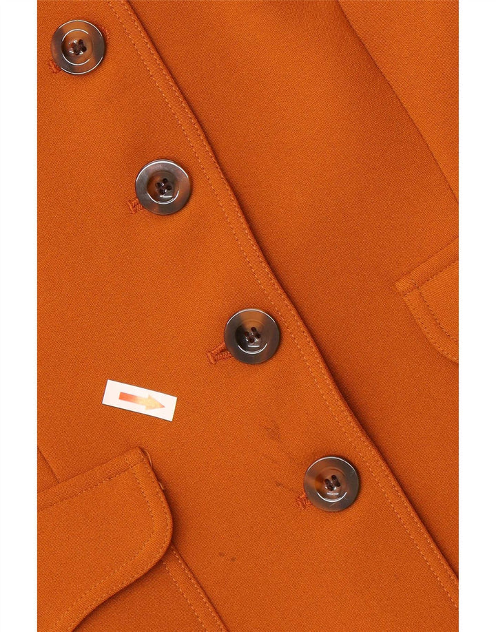 Jaqueta blazer feminina militar de 6 botões Swish IT 46 grande poliéster marrom