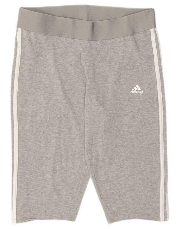 Adidas Womens Bermuda Sport Shorts UK 16/18 Grande Cinza Algodão
