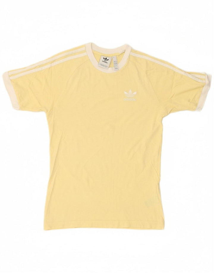 ADIDAS Mens T-Shirt Top XS Amarelo Algodão