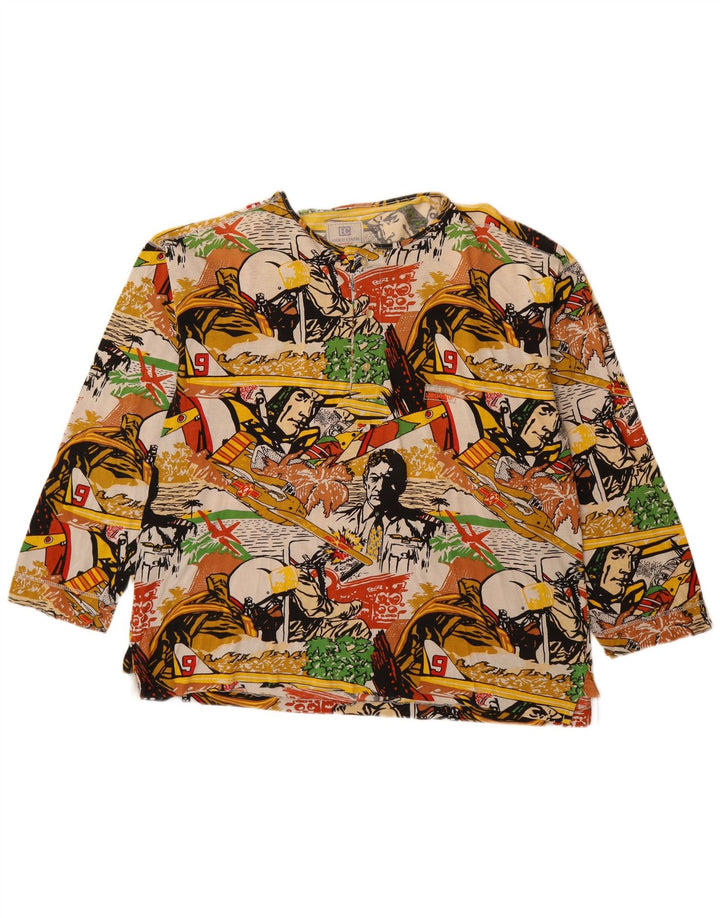 ENRICO COVERI Blusa feminina estampada de manga comprida UK 18 XL multicolorido
