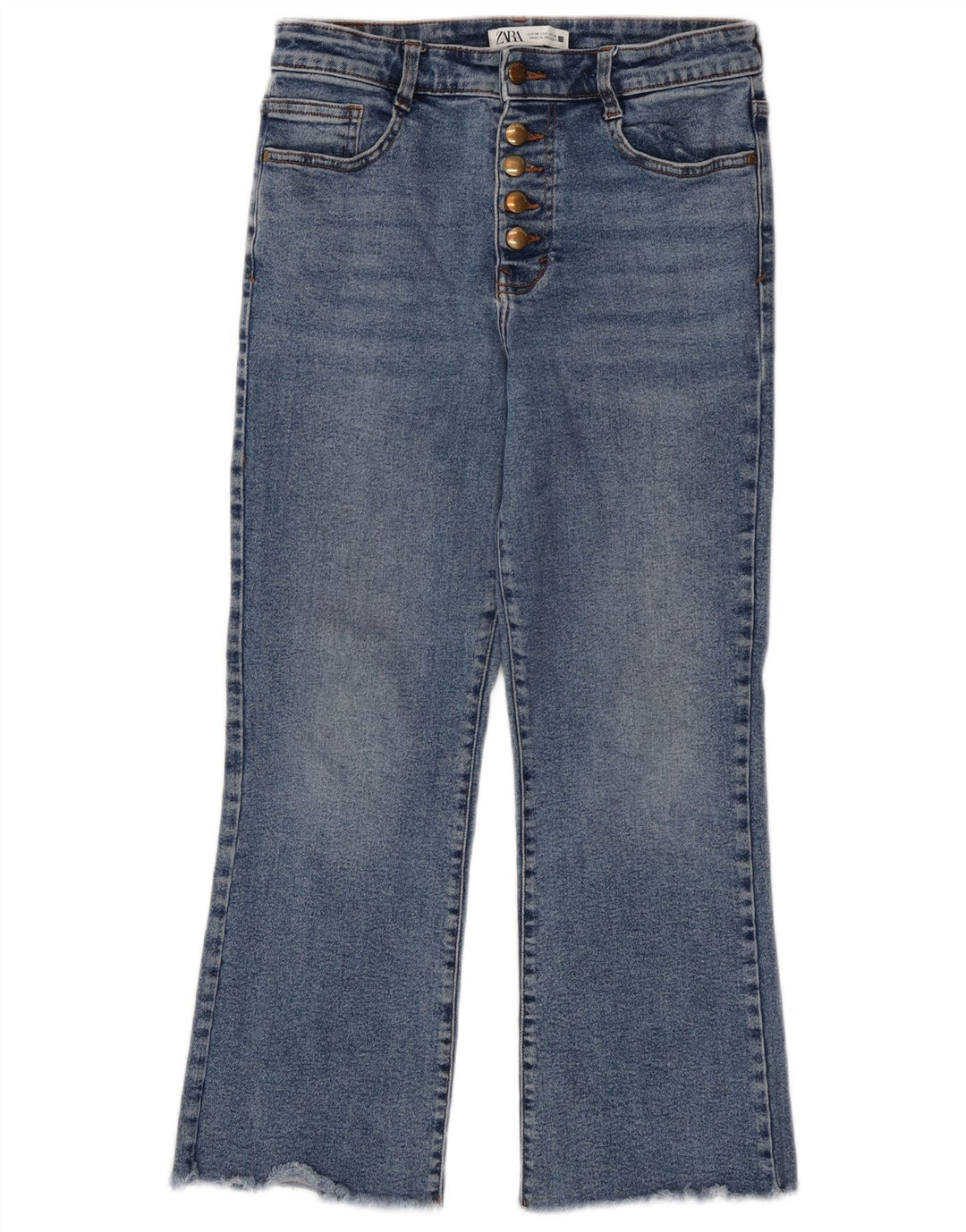 Zara Jeans Bootcut Feminino EU 38 Pequeno W28 L25 Azul Algodão