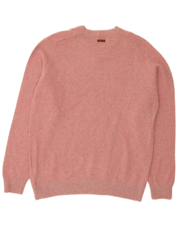 Suéter masculino Marlboro Classics com decote em V 2XL lã rosa
