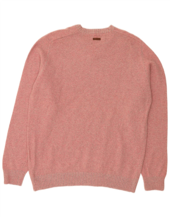 Suéter masculino Marlboro Classics com decote em V 2XL lã rosa