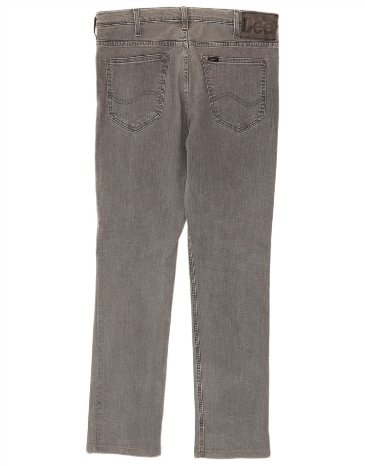 Lee Mens Jegger Straight Jeans W33 L30 Algodão Cinza