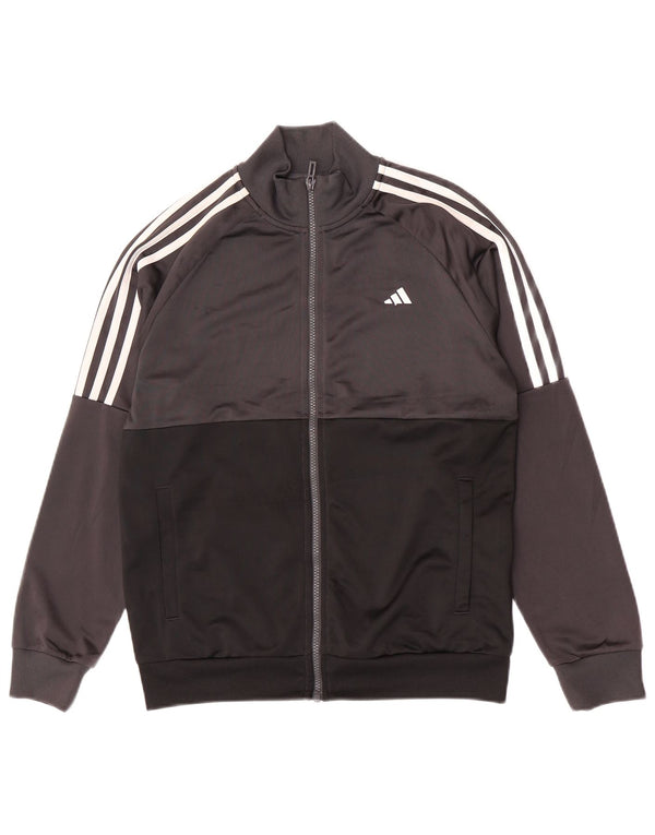 Jaqueta Adidas Meninos Treino Top 13-14 Anos Cinza Colorblock Poliéster