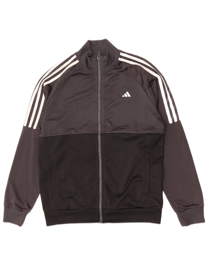 Jaqueta Adidas Meninos Treino Top 13-14 Anos Cinza Colorblock Poliéster
