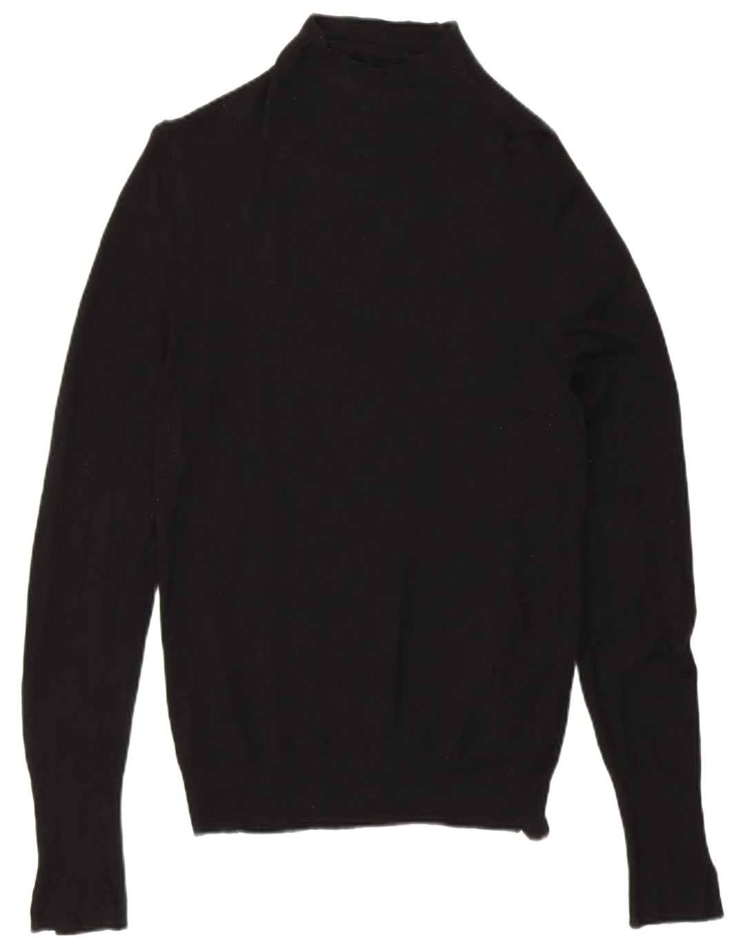 Suéter feminino Zara com gola tartaruga Reino Unido 14 viscose preta média