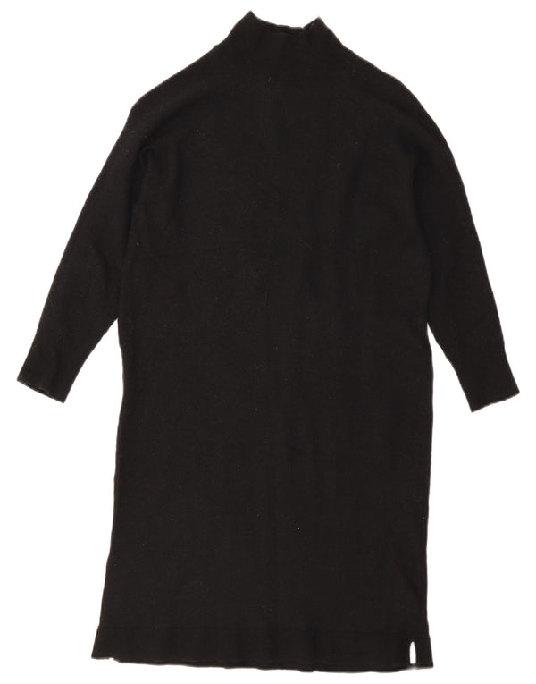 Vestido jumper feminino Massimo Dutti manga 3/4 Reino Unido 10 pequeno azul marinho lã