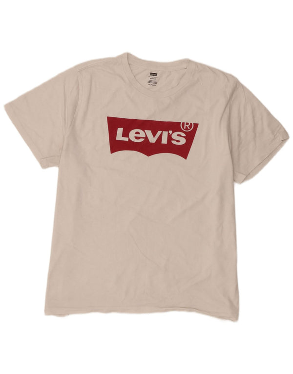 Camiseta masculina Levi's Standard Fit gráfica top 2XL algodão branco