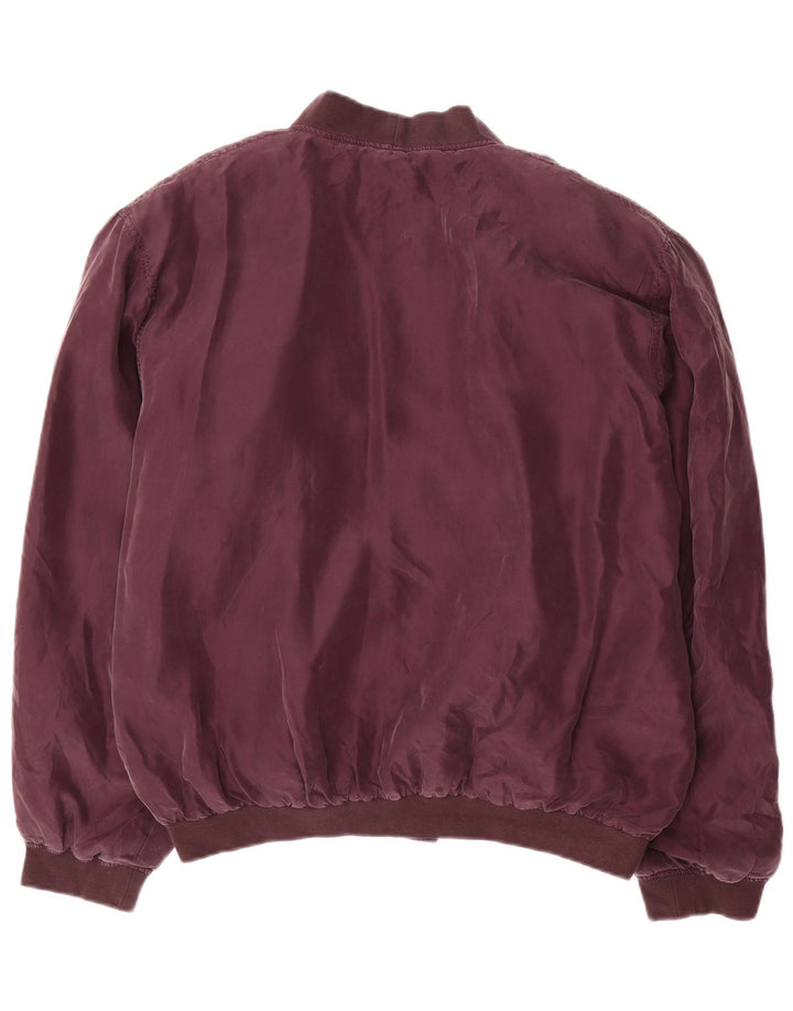 Jaqueta bomber masculina vintage UK 38 seda roxa média